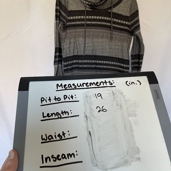 Woolrich Womens Hooded Pullover Sweater With Patterned Stripes gray black casual - Picture 5 of 6